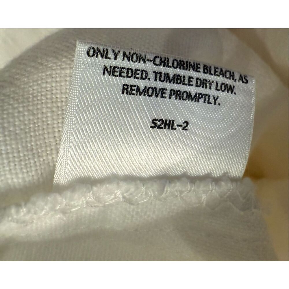 Eileen Fisher Linen 4-Button Jacket/Top 3/4 Sleeves White Sz. L Lightweight - Picture 12 of 12